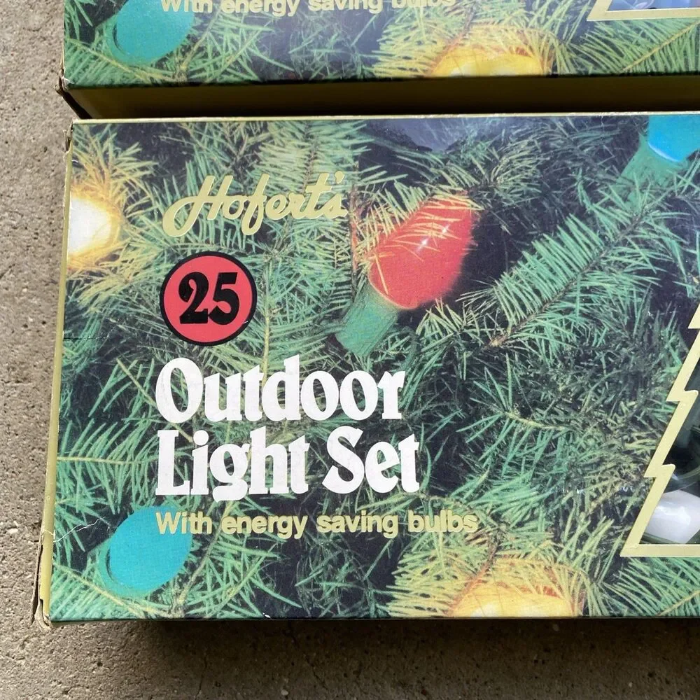 1990 Vintage Hofert's 25 Bulb C9 Christmas Outdoor Light Set Lot Of 3 Working